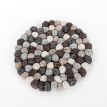 Vilten onderzetter naturel 20 cm rond