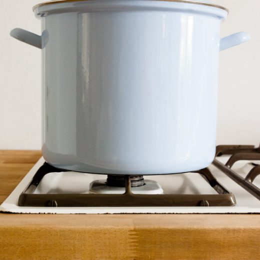 Riess hoge emaille pan lavendelblauw 8 liter